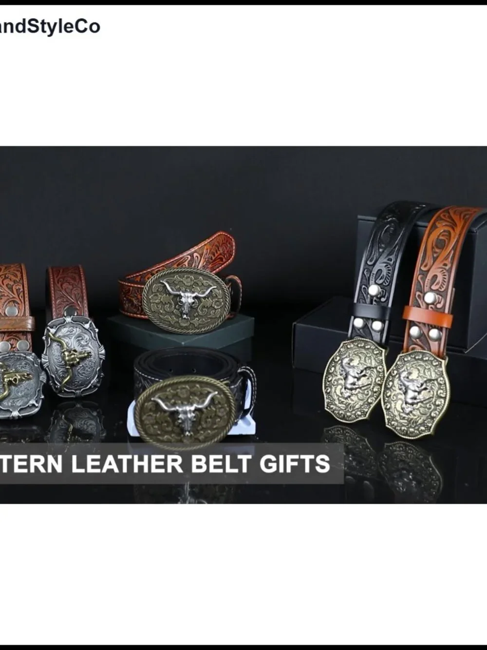 Western Leather Belt with Removable Buckle, Unisex Cowboy Cowgirl Belt,